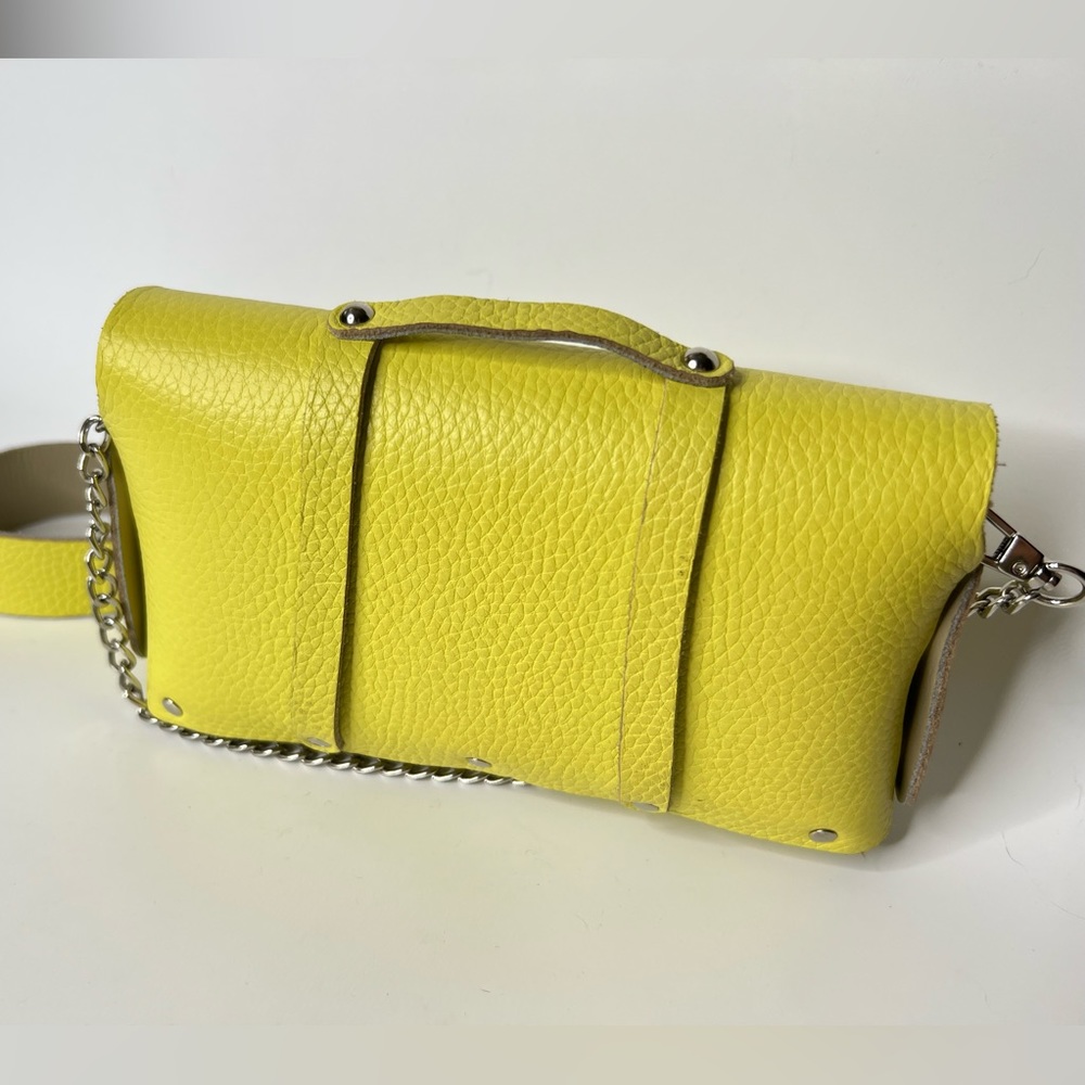 Leather green small crossbody bag - Picture 3 of 10